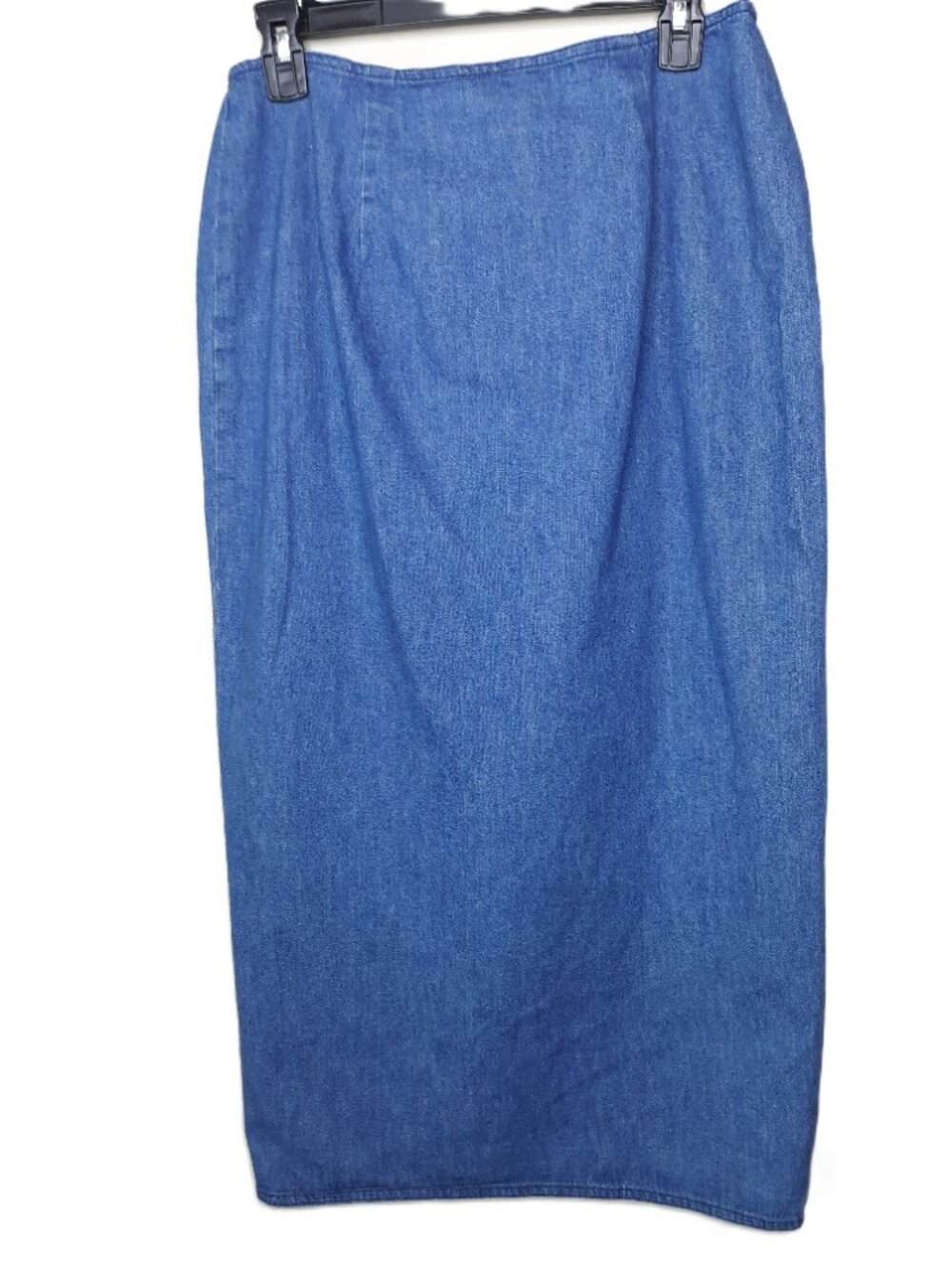 Vintage 80s/90s Ralph Lauren Country Denim Wrap Midi Skirt 6 - Picture 3 of 7